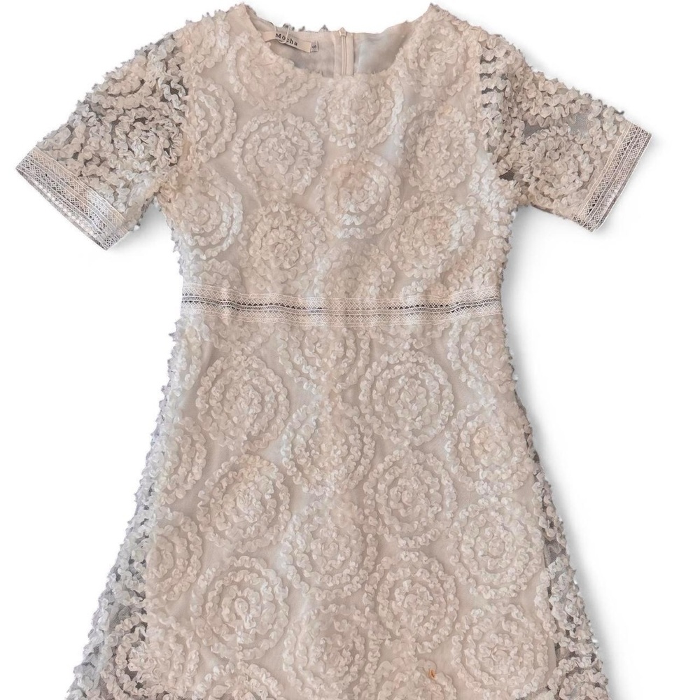 Womans Mocha Elegant Casual 
Skirt Cream White Dress Size Small